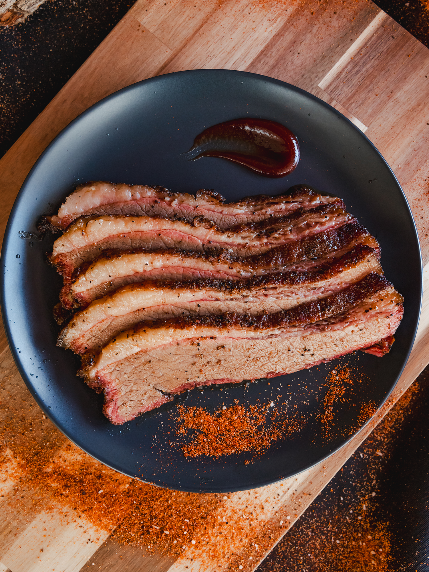 Smoked Beef Smoked Flat Brisket Traeger Pellet Smoker Internal